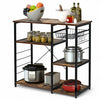 Industrial Kitchen Baker's Rack Microwave Shelf with 6 Hooks