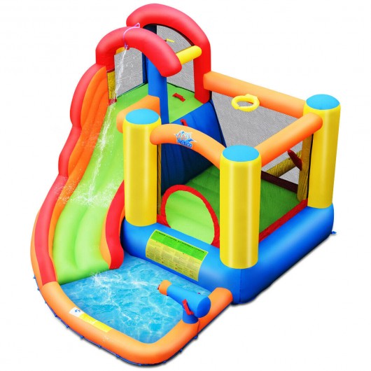 Inflatable Bounce House Water Slide with Pool and Cannon