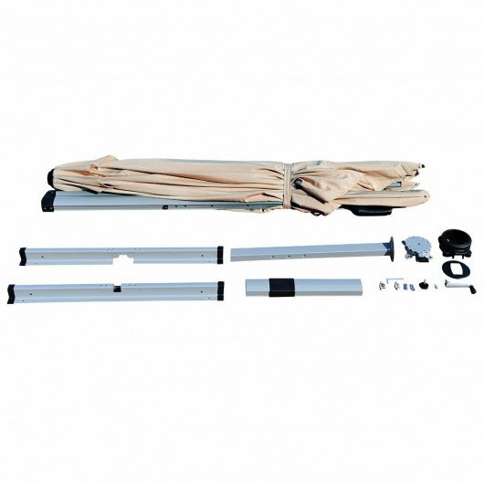 10 Ft 360 Degree Tilt Aluminum Square Patio Offset Cantilever Umbrella