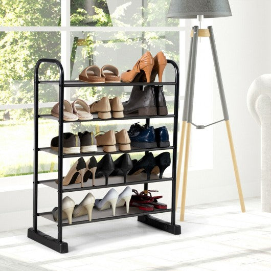 5-Tier Metal Frame Shoe Rack Space-saving Shoe Organizer