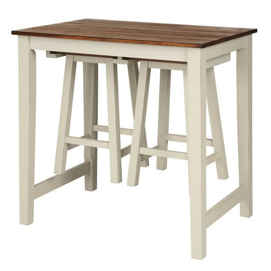 3-Piece Bar Table Set Counter Pub Table