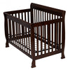 Coffee Pine Wood Baby Toddler Bed Convertible Crib