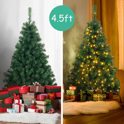 4.5ft PVC Pre-lit Artificial Hinged Christmas Tree