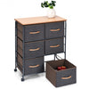 6-Drawer Fabric Display Dresser Storage Cabinet with Wheels