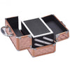 Beauty Cosmetic Makeup Case with Mirror & Extendable Trays