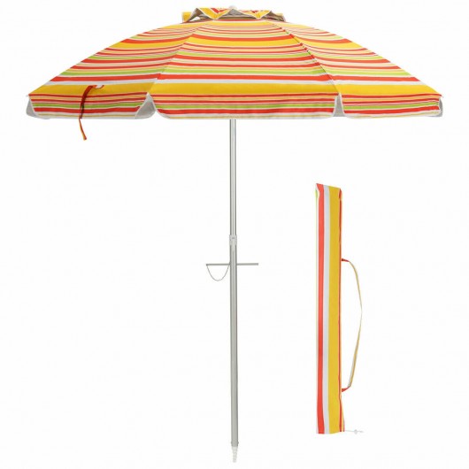 6.5FT Sun Shade Patio Beach Umbrella with Carry Bag