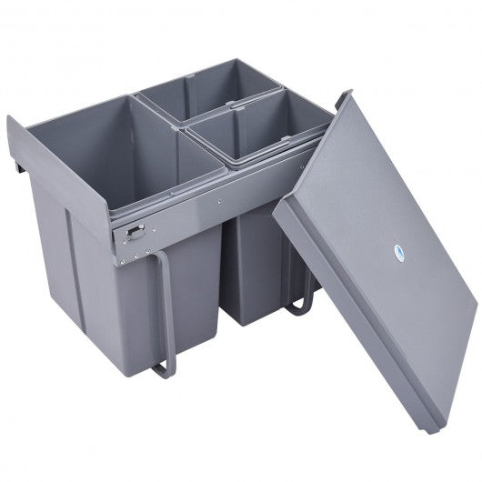 10.5 gal 3 Compartment Pull Out Recycling Waste Bin