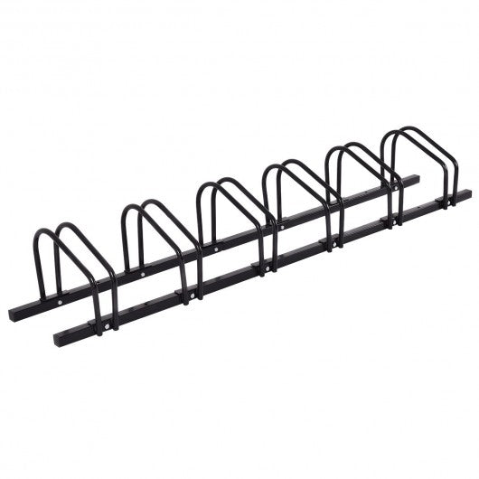 6 Bike Parking Garage Storage Bicycle Stand-Black