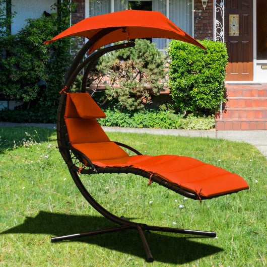 Hanging Stand Chaise Lounger Swing Chair w/ Pillow