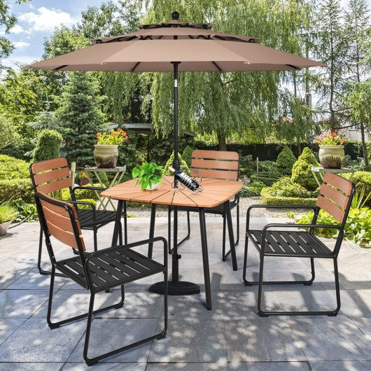 5PCS Outdoor Patio Dining Table Set Aluminium Frame