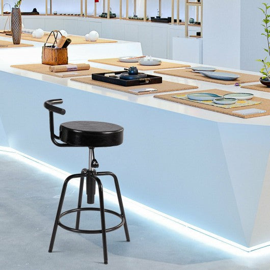 Adjustable Swivel Vintage Bar Stool PU Leather Bistro Pub