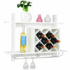 Wall Mount Wine Rack Organizer with Glass Holder