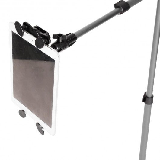 Universal Adjustable Rotating IPAD/Tablet PC Holder Floor Mount Stand -silver