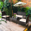 4 Pcs Patio Furniture Sets Rattan Chair Wicker Set Outdoor Bistro