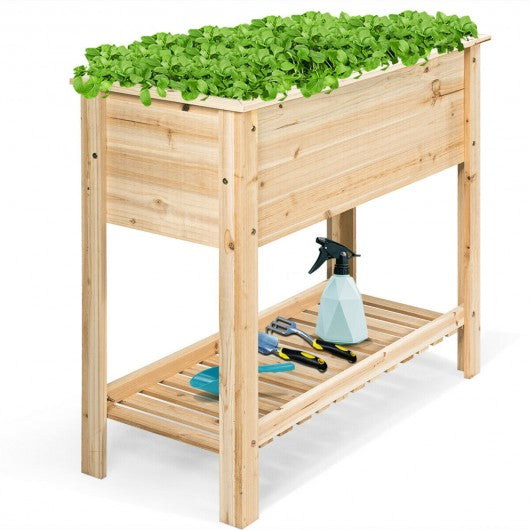 Raised Garden Bed with Storage Shelf