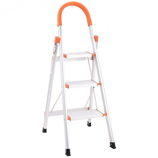 Non-slip 3 Step Aluminum Ladder Folding Platform Stool