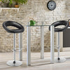 Set of 2 Bar Stools Adjustable PU Leather Swivel Chairs