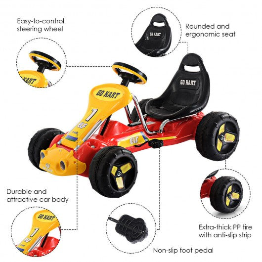 Go Kart Kids Ride On Car Pedal Powered Car 4 Wheel Racer Toy Stealth Outdoor