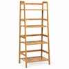 4-Tier Bamboo Ladder Shelf-Natural