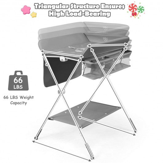 Folding Baby Changing Table with Storage