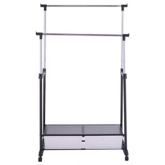 Double Adjustable Cloth Hanger Garment Rack