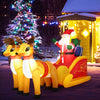 6 ft Waterproof Outdoor Inflatable Santa Double Deer with Sled