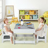 Kids Table Chairs Set With Storage Boxes Blackboard Whiteboard Drawing