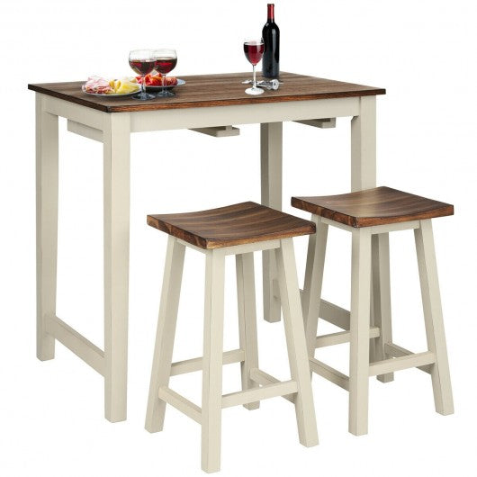 3-Piece Bar Table Set Counter Pub Table