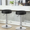 Adjustable Swivel Set of 2 Round Bar Stool  Pub Chair-Black