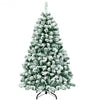 4.5 ft Pre-Lit Premium Snow Flocked Hinged Artificial Christmas Tree