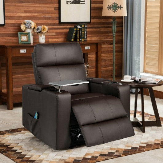 Massage Recliner Chair Seating with Swivel Tray&Remote Control