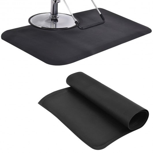 Black Rectangle Barber Salon Floor Mat