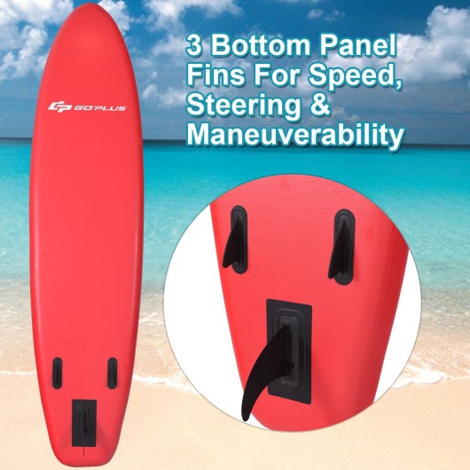 10' Inflatable Stand up Adjustable Fin Paddle Surfboard with Bag