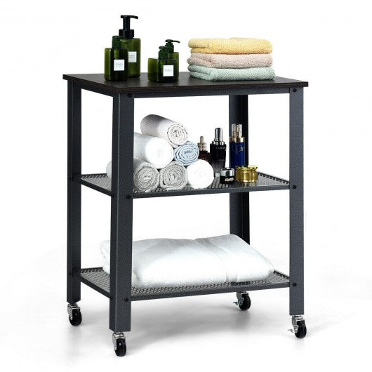 3-Tier Kitchen Utility  Industrial Cart with Storage