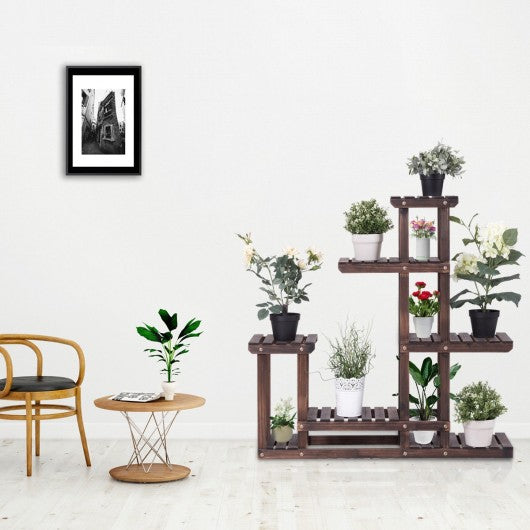 6-Tier Wooden Plant Pot Stand Rack