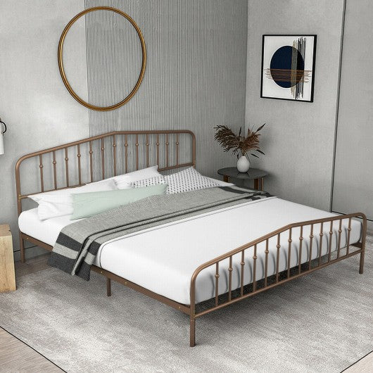 King Size Metal Bed Frame with Headboard & Footboard