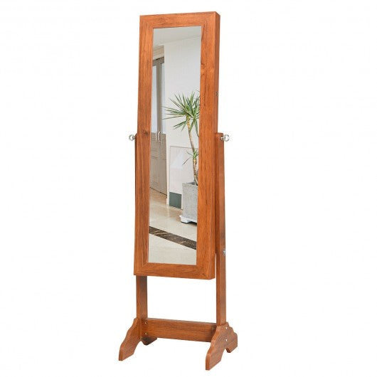 Lockable Jewelry Cabinet Armoire Standing Jewelry Holder Organizer