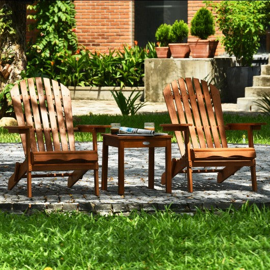 3 PCS Adirondack Chair Set w/ Widened Armrest