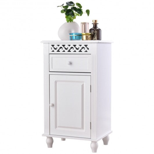 Bathroom Floor Storage Cabinet Organizer with Drawer