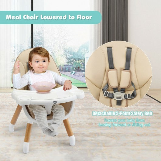 4-in-1 Baby Wooden Convertible High Chair