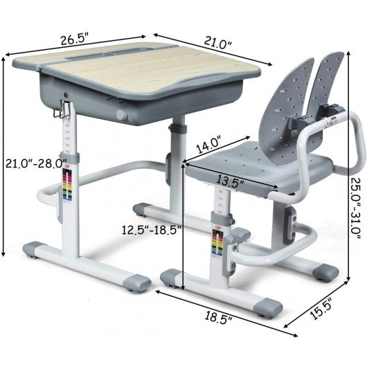 Kids Desk and Chair Set Children's Study Table Storage