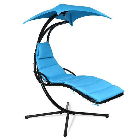 Hanging Stand Chaise Lounger Swing Chair w/ Pillow
