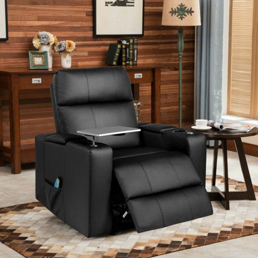 Massage Recliner Chair Seating with Swivel Tray&Remote Control