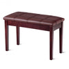 Solid Wood PU Leather Piano Double Duet Keyboard Bench