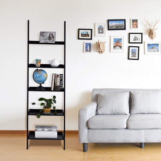 5-Tier Leaning Wall Display Bookcase