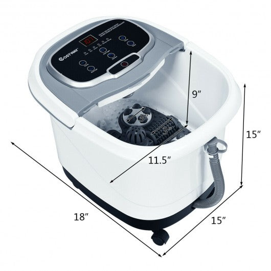 Portable All-In-One Heated Foot Bubble Spa Bath Motorized Massager
