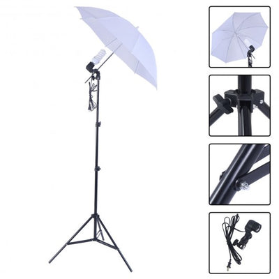 Studio 45W Bulb Lighting Umbrella Photography Stand Kit