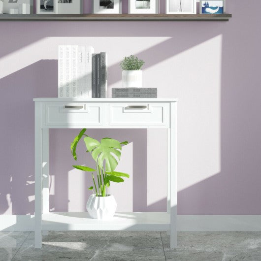 2 Drawers Accent Console Entryway Storage Shelf