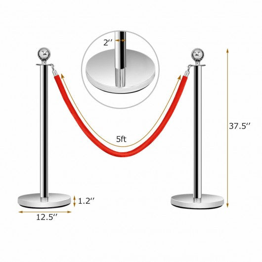 6 pcs Stanchion Posts Queue Pole
