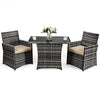 3PCS Outdoor Patio Rattan Wicker Furniture Set